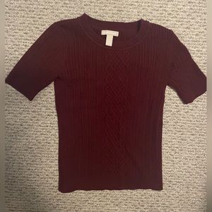 Never Worn! Banana Republic Short Sleeve Maroon Sweater! Size Small!